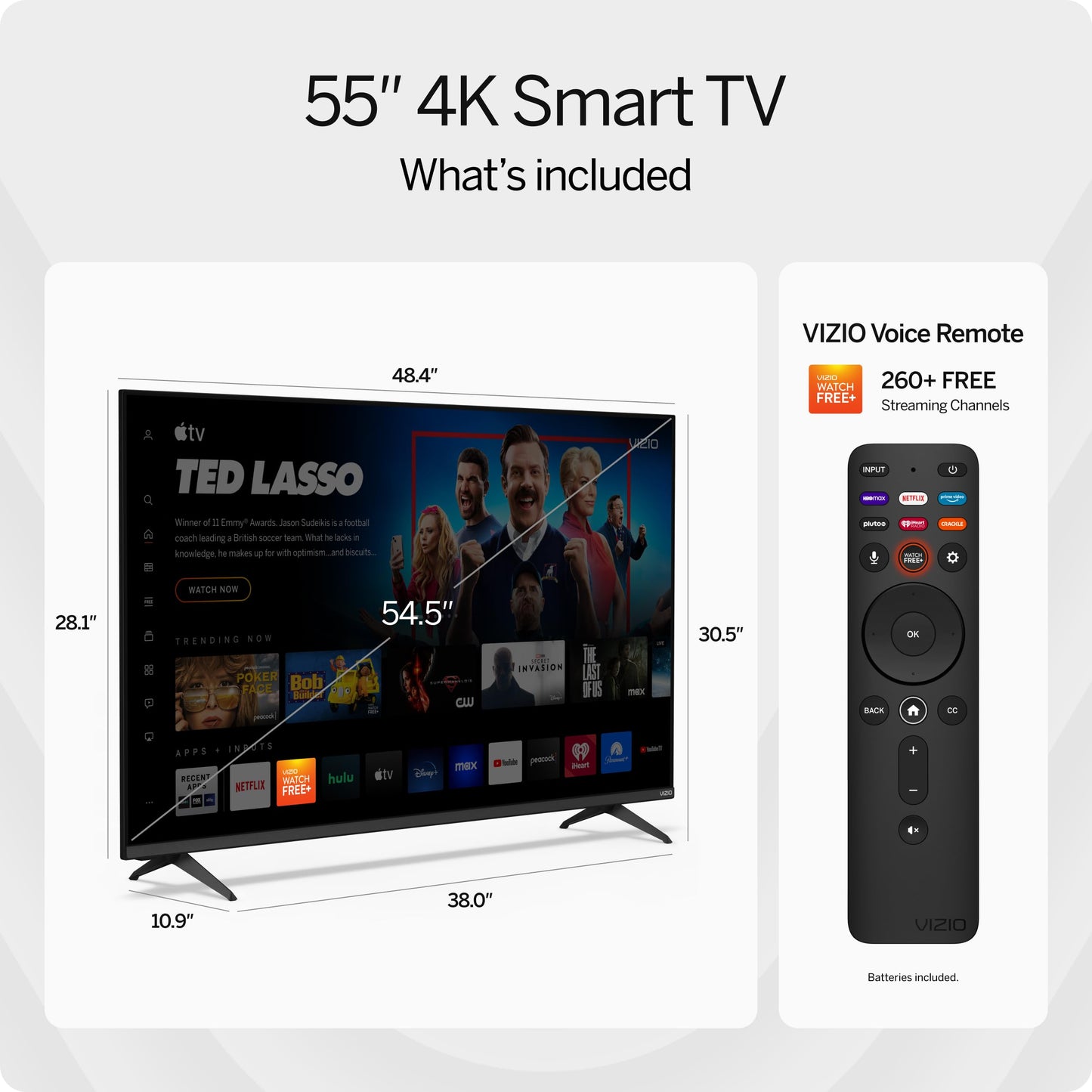 Vizio 55-Inch V-Series 4K Led Hdr Smart Tv W/Dolby Vision, Wifi 6E, Bluetooth Headphone Capable, Gaming Engine & Alexa Compatibi