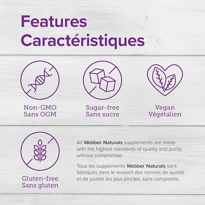 Webber Naturals Vitamin B12 2500 mcg · Cyanocobalamin, Natural Cherry, 60 Tablets