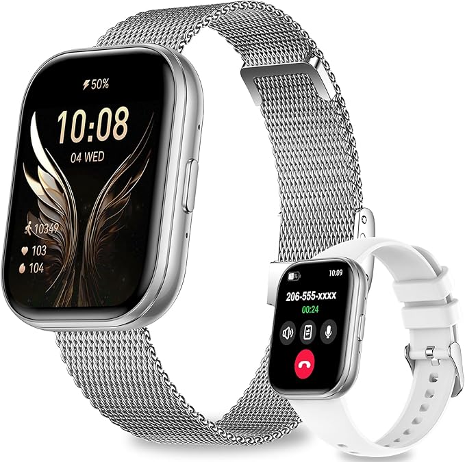 Smart Watches for Women, 1.75" HD Fitness Tracker (Answer/Make Calls), IP68 Waterproof Smartwatch with Heart Rate SpO2 Sle...