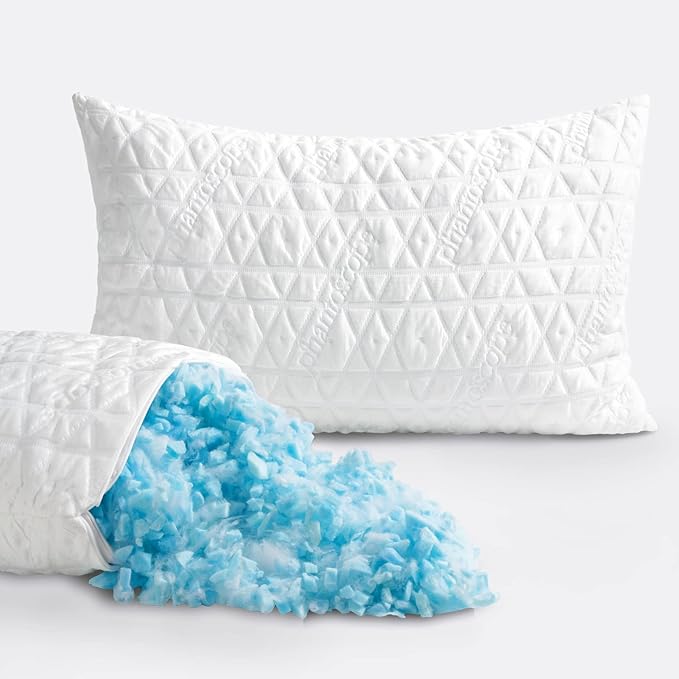 Phantoscope Memory Foam Pillows for Sleeping, Shredded Memory Foam Cooling Pillows King Size 2 Pack - Adjustable Bed Pillows with Case for Hot Sleepers, Firm Pillow for Neck Shoulder Pain, King