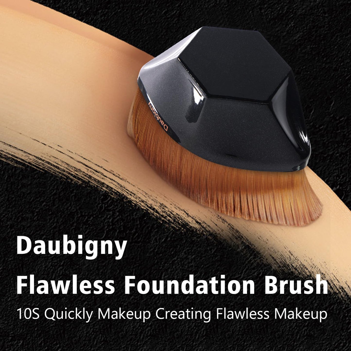 Foundation Makeup Brush For Self Tanner Flat Top Kabuki Hexagon Face Blush Liquid Powder Foundation Brush for Blending Liquid, C