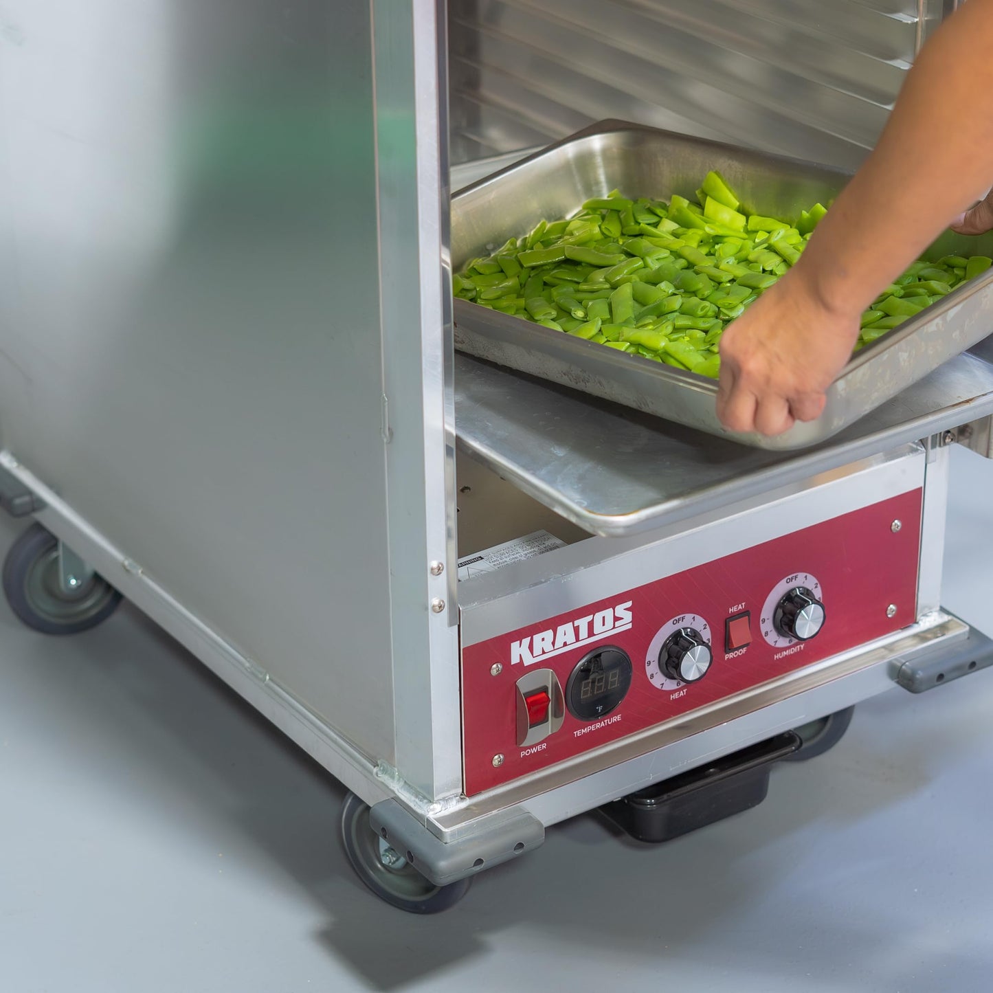 Kratos Full Size Commercial Insulated Holding and Proofing Cabinet | Holds 36 Full Size Sheet Pans | Mobile | Clear Door |120V, 1440W (28W-153)