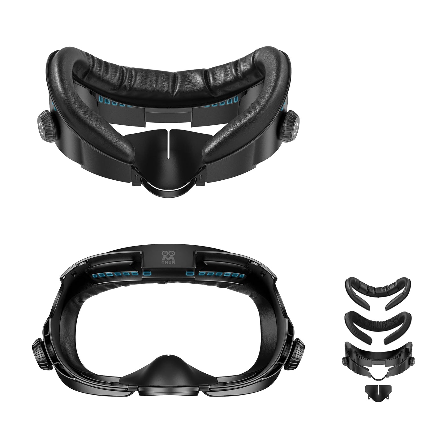 AMVR FC4 Upgraded Face Cover Pad Facial Interface Compatible with Meta/Oculus Quest 3 Accessories, with Knob Adjustable, NOT Compatible with Meta Quest 3S (Better for Halo Head Strap)