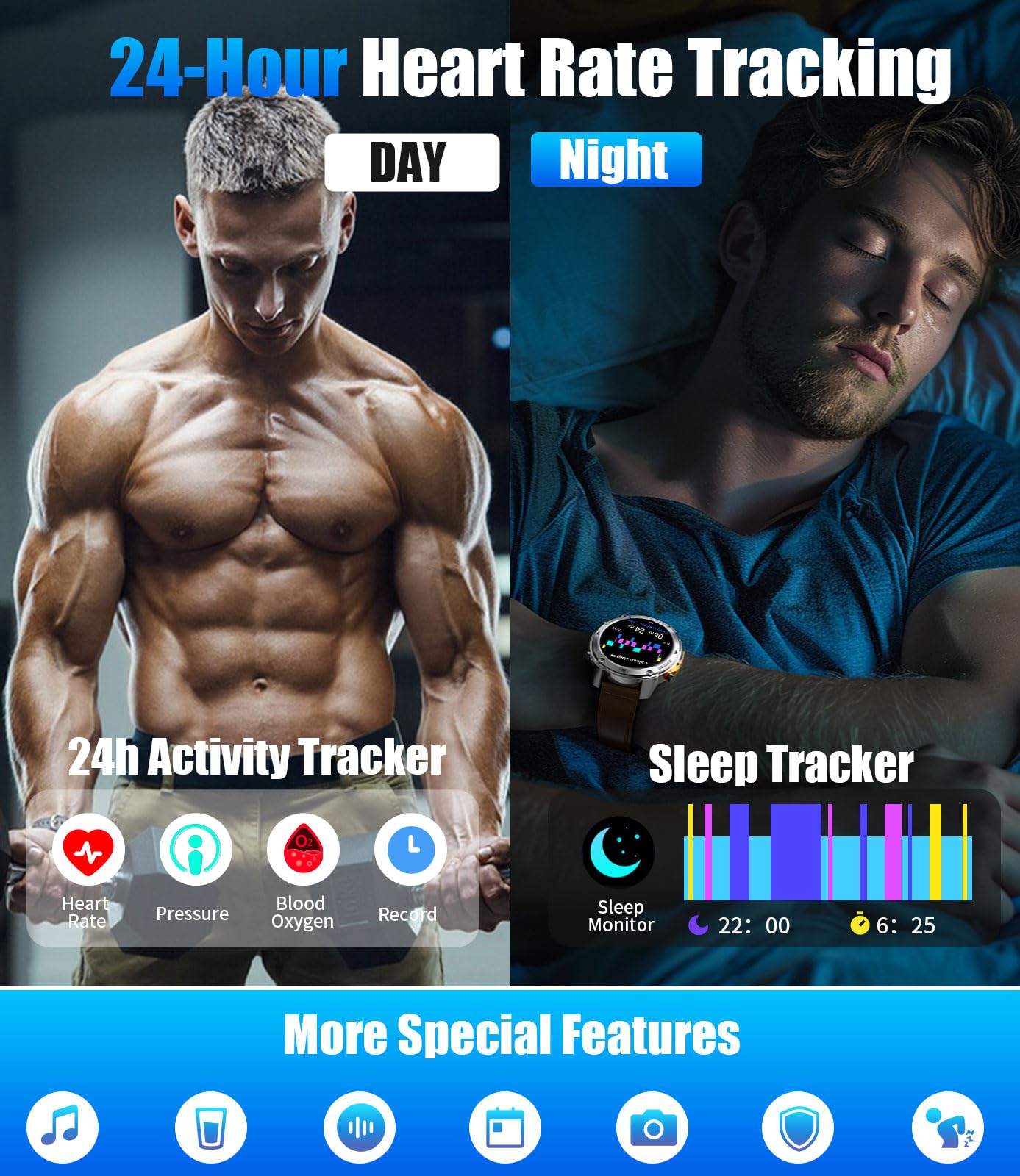LIGE GPS Military Smart Watch for Men, Compass Rugged Smart Watches, 170+ Sport Modes Fitness Tracker Watch, 1.43'' AMOLED Smart Watches, Mens Smart Watch Android iPhone Compatible
