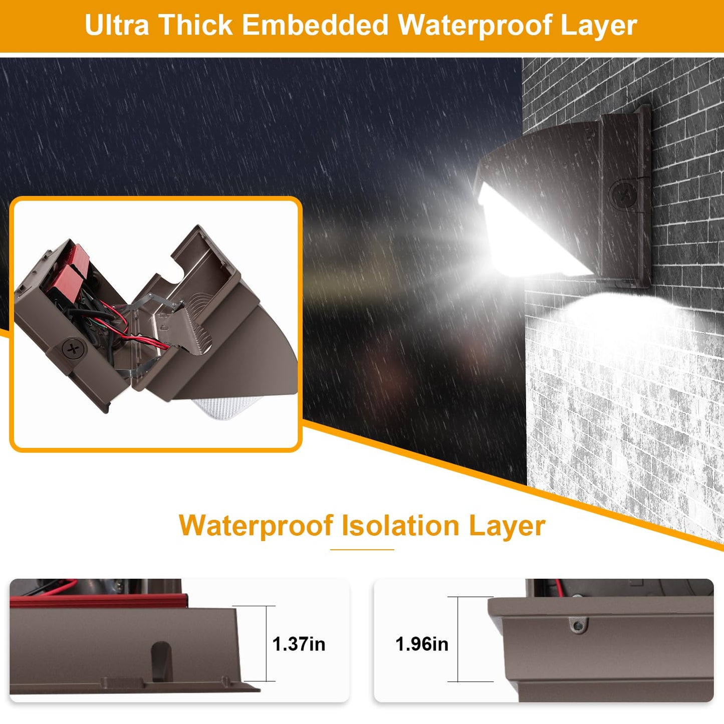 Biritalo Led Wall Pack Light 18000Lm Dusk To Dawn Led Outdoor Flood Security Lights 120W 5000K 100V-277V Commercial And Industrial Building Wall Mount Exterior Lighting For Yard Barn Garage