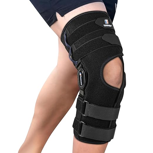 T TIMTAKBO Plus Size Knee Brace for Women and Men, Adjustable Knee Brace with Side Stabilizers, Knee Support for Knee Pain...