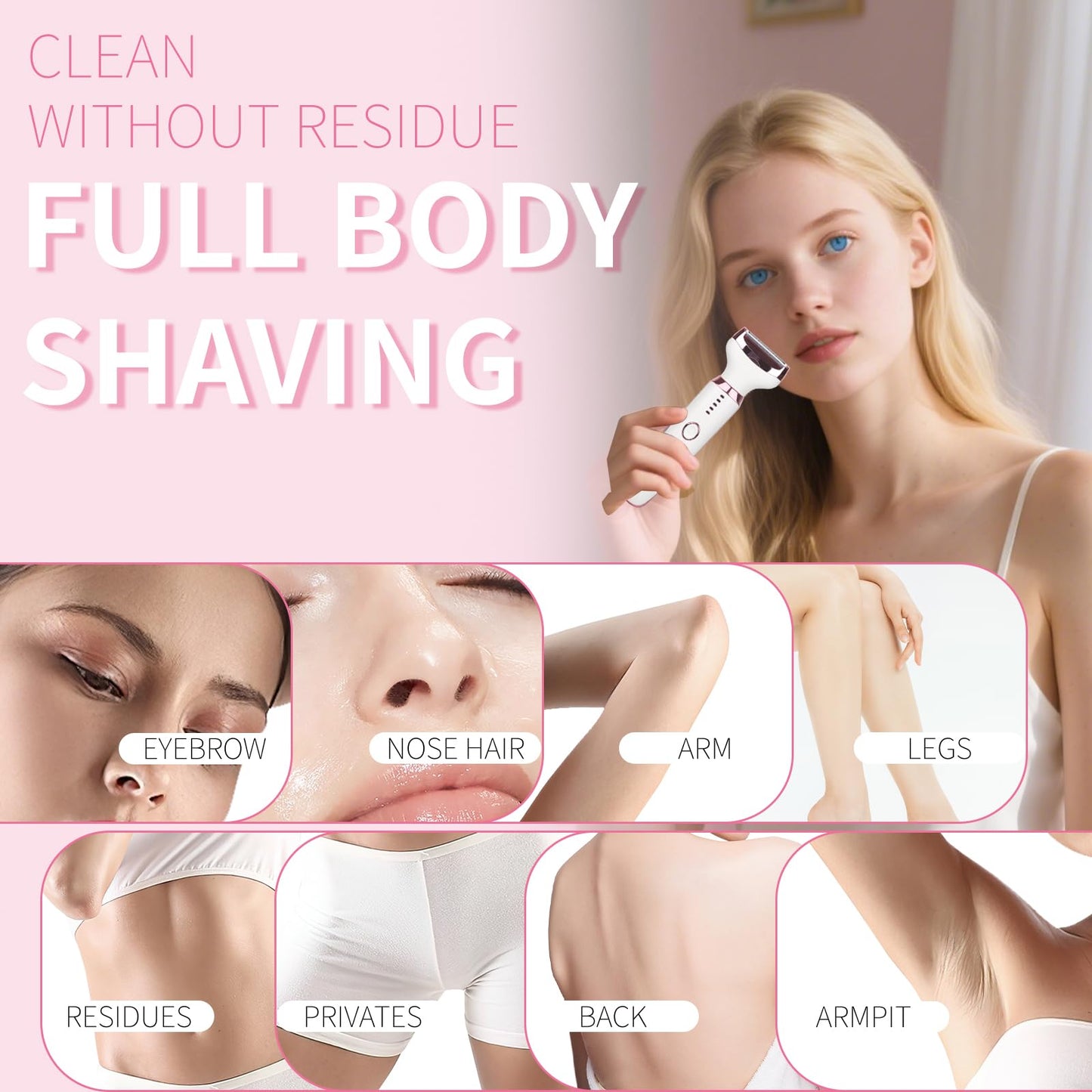 Beanify Electric Razors LED Display for Women Men, 2025 Wet/Dry Lady Shaver,4 in 1 Cordless Hair Remover with IPX7 Waterproof,Sm
