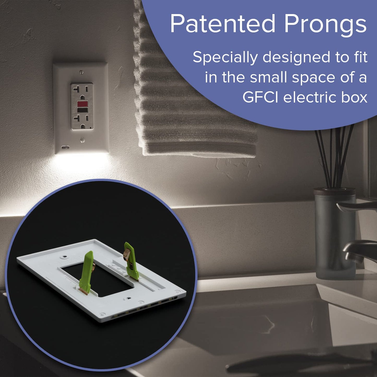 SnapPower GuideLight - GFCI Outlet Wall Plate with Auto On/Off Sensor - Light Almond