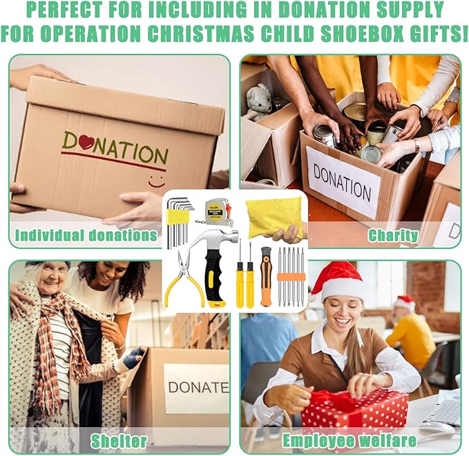 Mini Operation Tool Kit Bulk for Child Shoebox Christmas Gift Small Emergency Compact Tool Set for Beginner, Apartment, Office,DIY Projects, Home Maintenance (102)