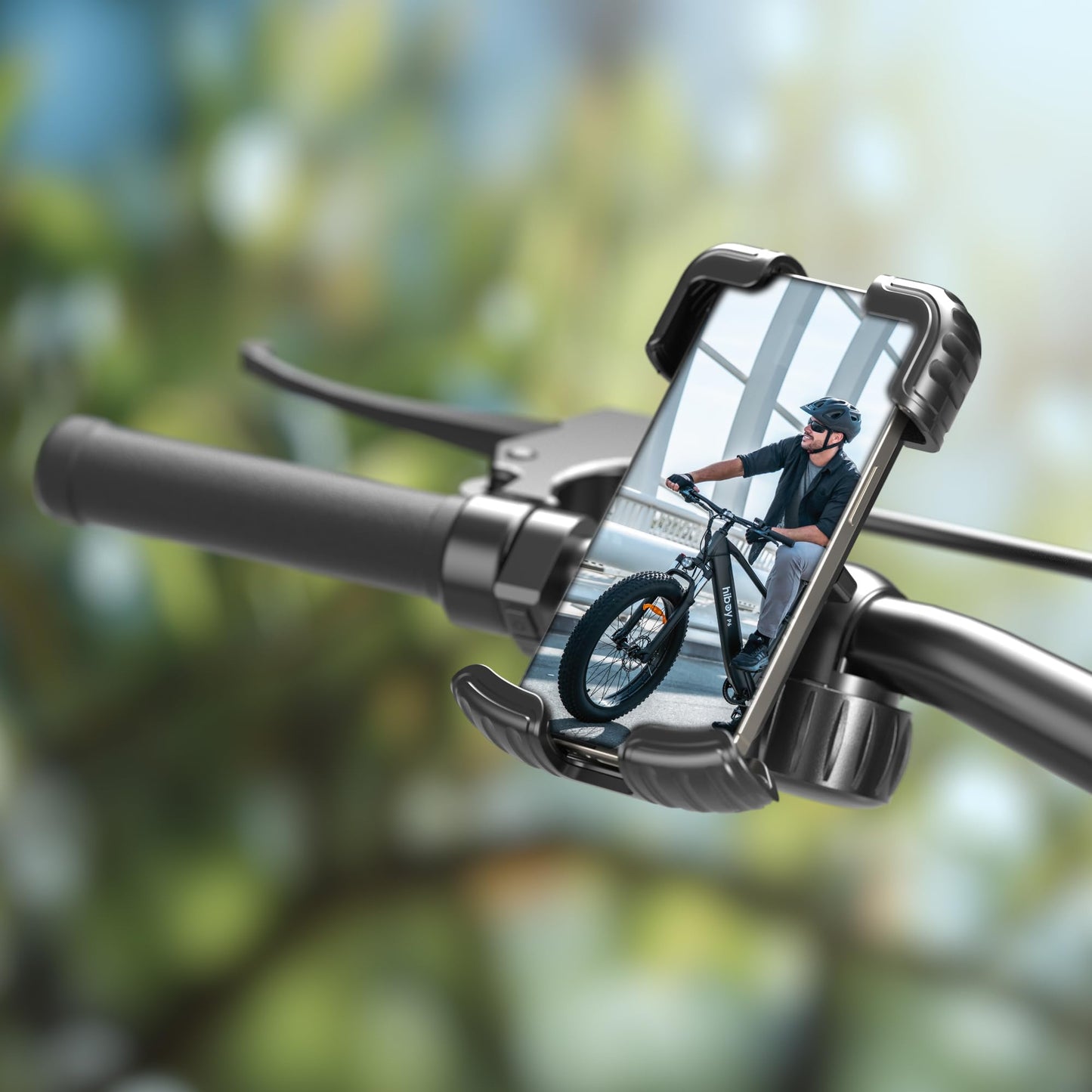 Hiboy Bike Phone Holder, 360 Rotation Adjustable Motorcycle Phone Mount,Bicycle Scooter Handlebar Phone Clip For 5.1 - 6.8 Smart