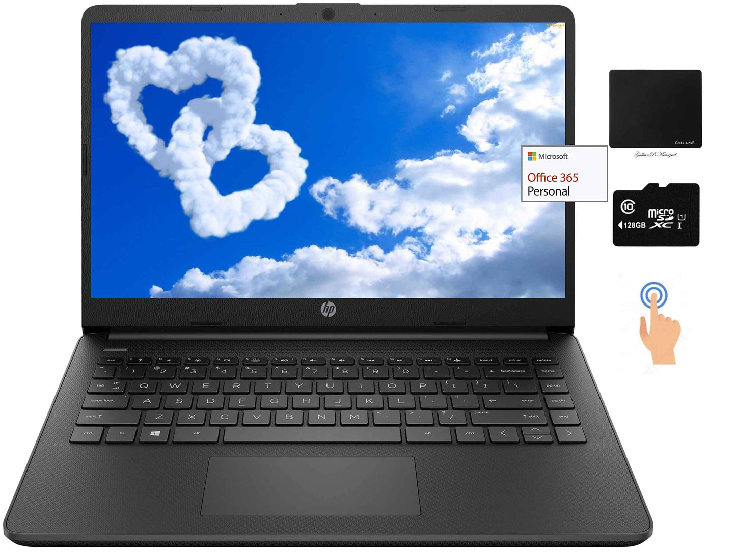 Hp 14 Thin Light Touchscreen Laptop, Intel Dual-Core N4020, 16Gb Ddr4 Ram, 192Gb Storage(64Gb Emmc+128Gb Micro Sd), Webcam, 1-Ye