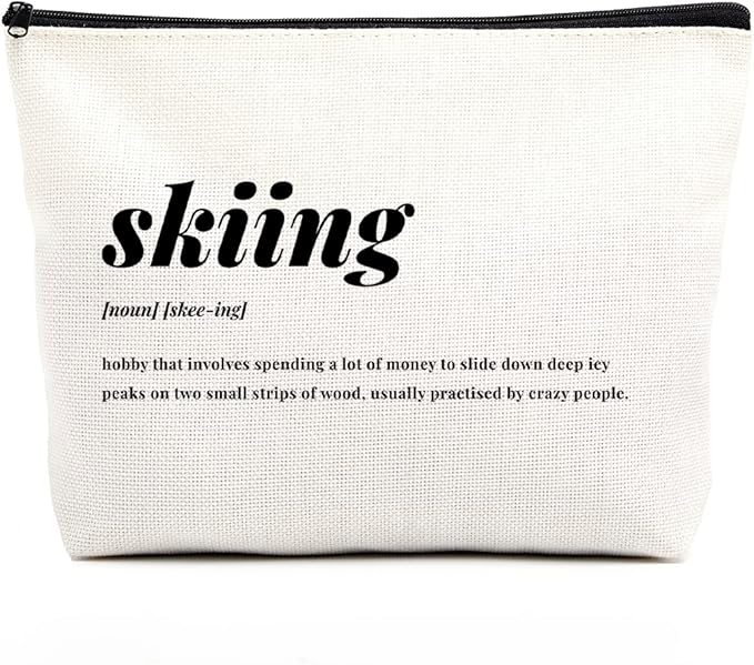 fkovcdy Ski Bag for Women Skiing Accessories Skiing Definition Makeup Bag for Ski Lover Gifts for Sports Lovers Enthusiast...