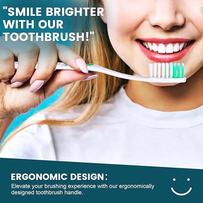 Navona 300 PCS Premium Individually Wrapped Bulk Toothbrush Pack, Disposable Toothbrushes, Kids Toothbrush, Medium Soft Bristle Toothbrushes, Ergonomics Handle, Perfect for Travel Hotel Donation