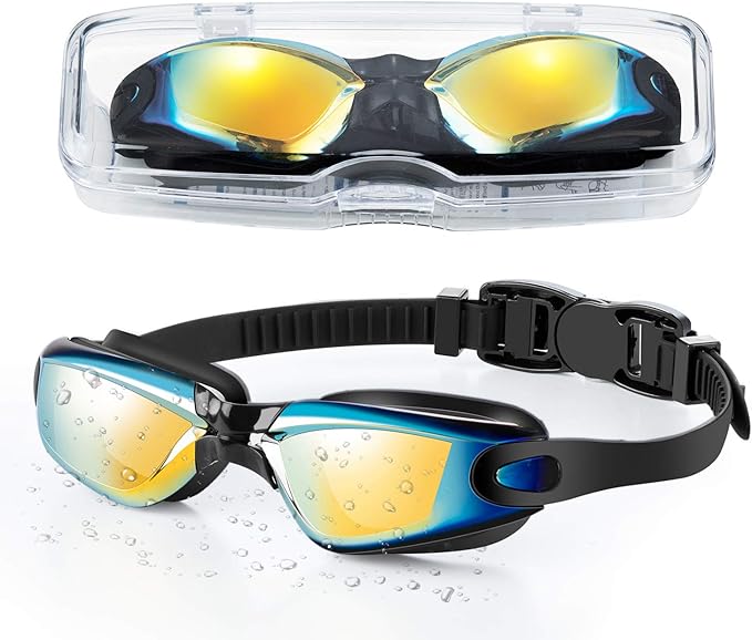 portzon Swimming Goggles Anti Fog Swimming Goggles Clear No Leaking,One Size