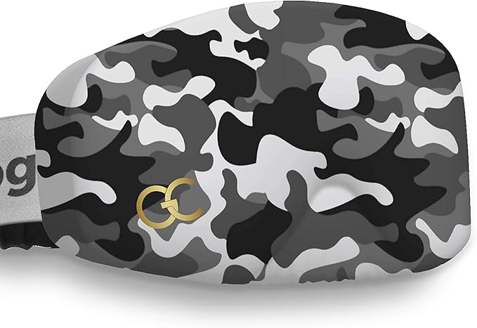 GogglesCover ACMEER Housse de protection de qualité supérieure pour lunettes de ski et de snowboard, motif camouflage gris.