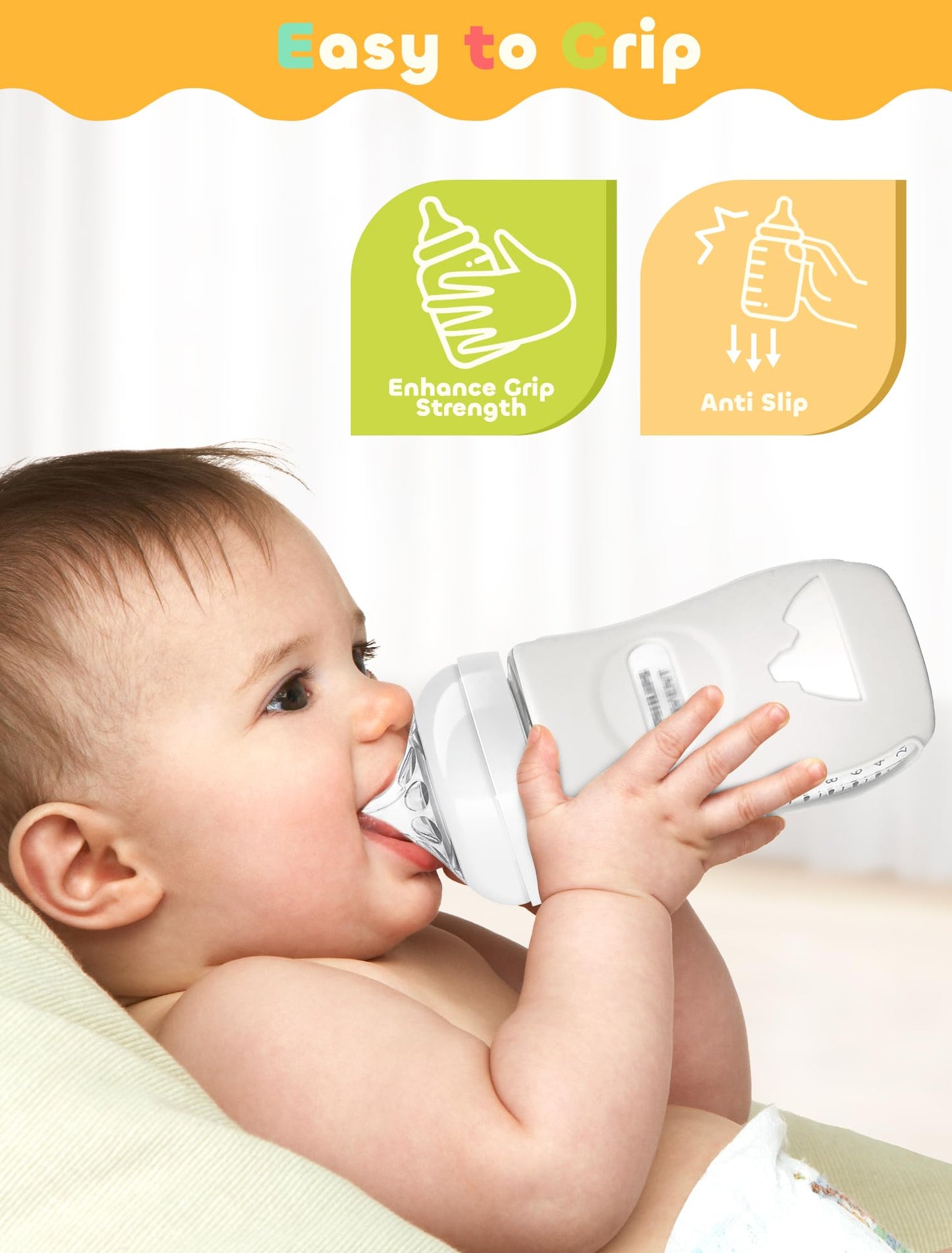 LOTBILL 3 Pack Silicone Sleeves for Avent Natural Glass Baby Bottles, Protection and Insulation, Baby Bottle Sleeve Compatible with Avent Glass Bottles 8 oz, Dishwasher Safe (Blue+Green+Grey)