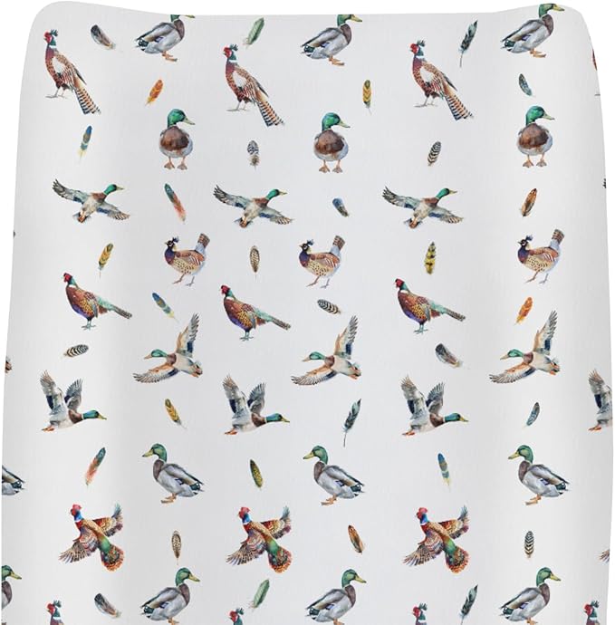 Country Mallard Duck Pheasant Changing Pad Covers for Baby Girl Boy Western Hunting Animals Fitted Change Table Cover Mats Wildlife Soft Diaper Changing Table Sheets 32''×16''