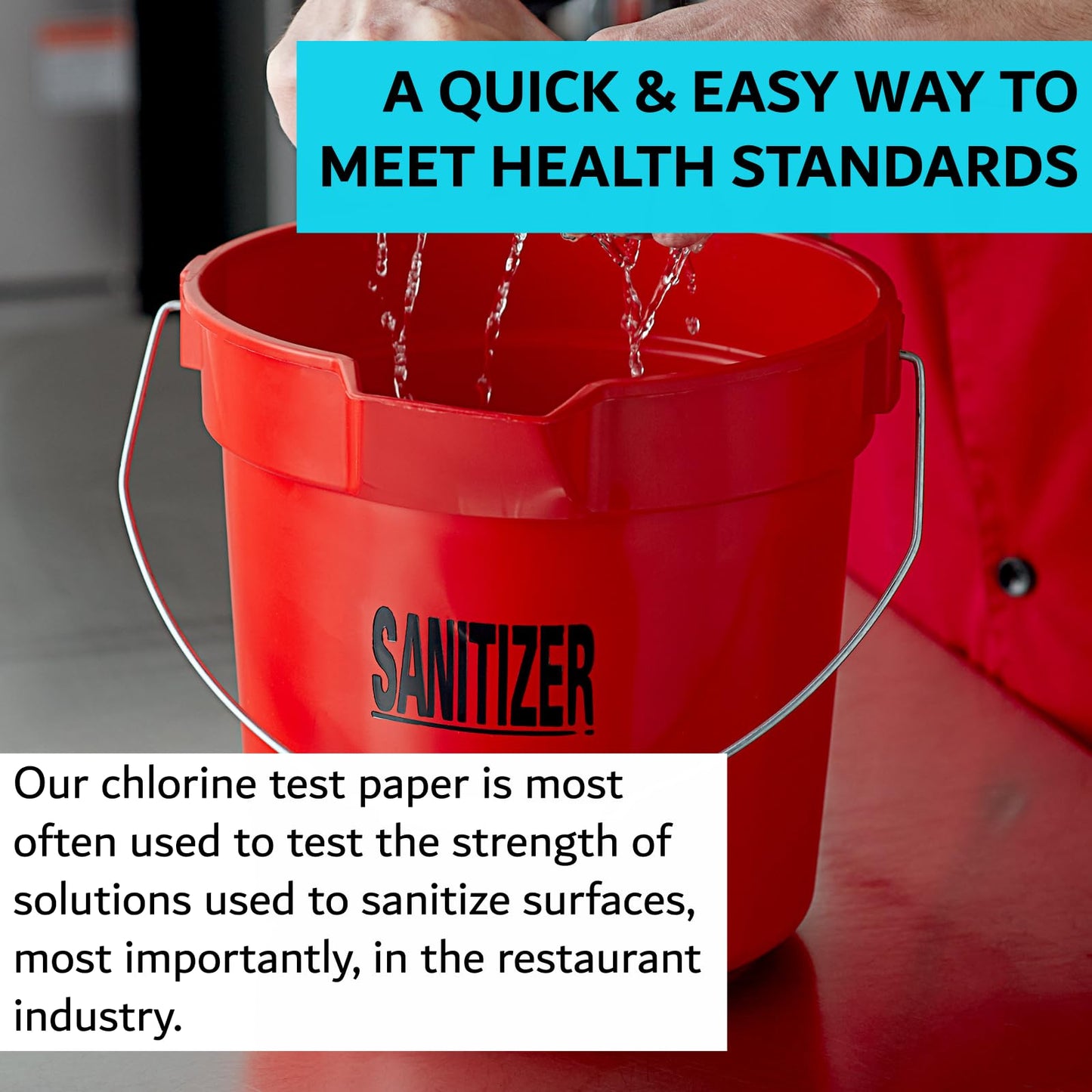 Chlorine Test Strips for Restaurants & Food Services, 4 x Vial of 100 Sanitizer Testing Kits, Precise Bleach Test Strips, 0-200 PPM Testing Kit for Sanitizing Solutions by FryOilSaver Co. FMP 142-1362
