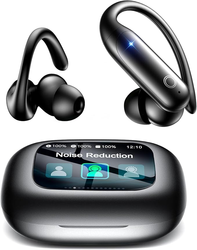 LEEMC Wireless Earbuds, Bluetooth Headphones 6.0, Ear Buds with Touch Screen, ANC ENC Noise Cancelling, 40H Bass Stereo So...