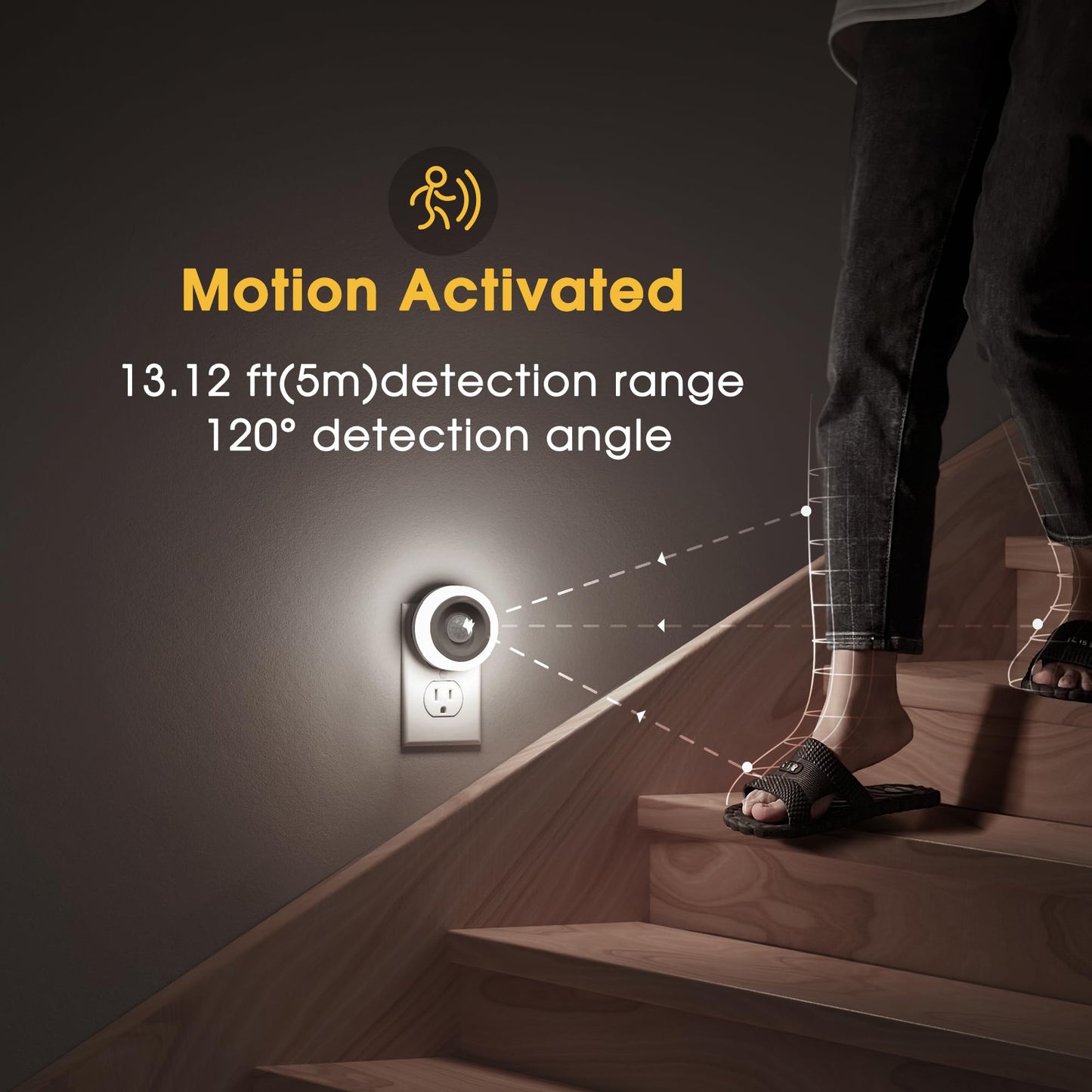 Briignite Motion Sensor Night Light, 2 Pack, Cool White, LED, Auto On/Off, Ideal for Kids, Bedroom, Bathroom