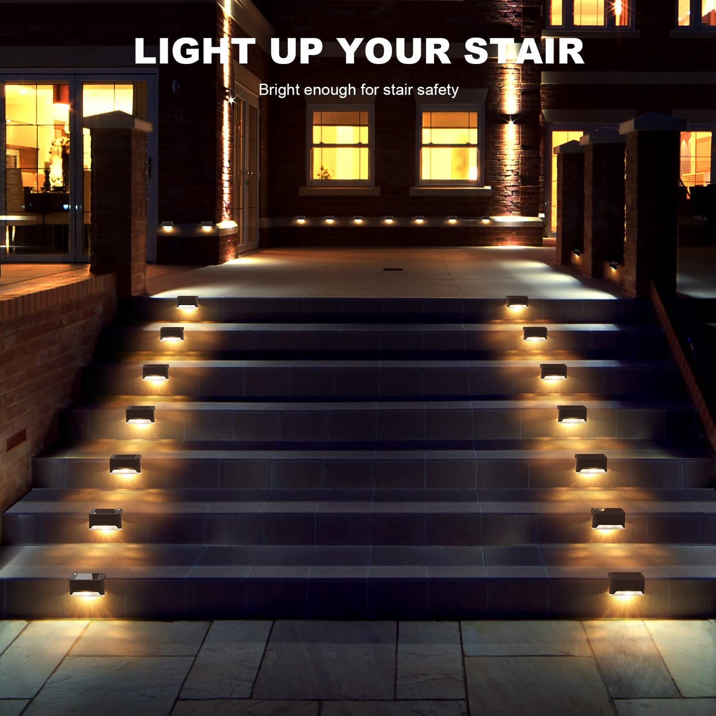 pearlstar Solar Deck Lights, Waterproof LED, 24 Pack, Brown, Model 588 for Stairs, Fence, Yard, Patio, Driveway, Pathway, Garden