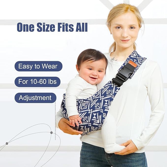 Baby Sling Carrier,Baby Sling,Toddler Carrier,Adjustable and Non-Slip Hip Seat Carriers Carrying 10-30 lbs(Black Sailboat)