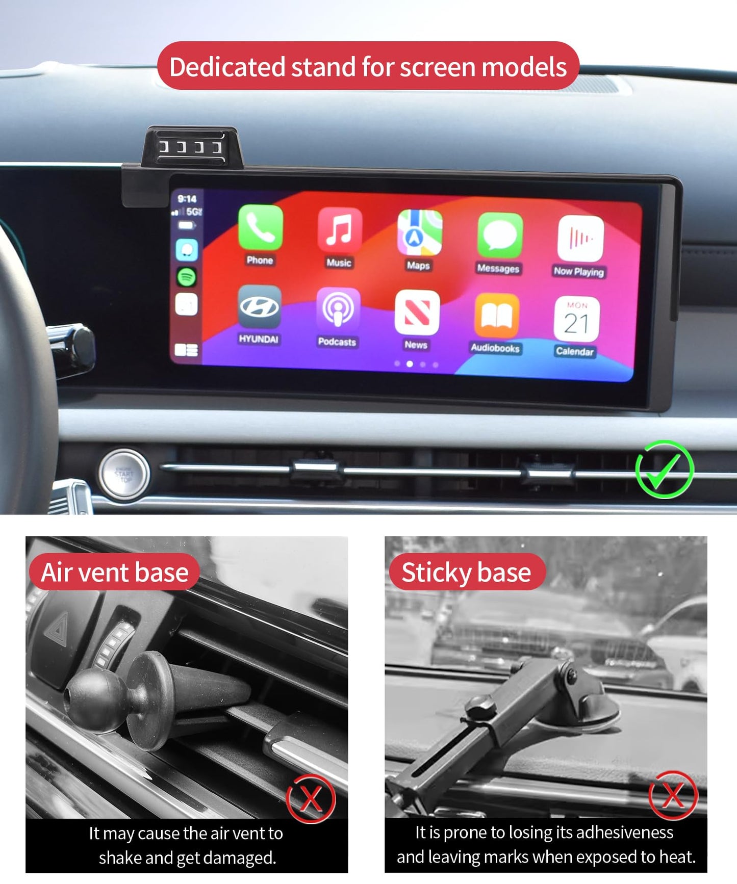 Masergogo Car Phone Holder For 2025 Hyundai Tucson/Tucson Hybrid, 360 Rotation, 12.3 Inch Screen Fixed Clip, Auto Accessories Na