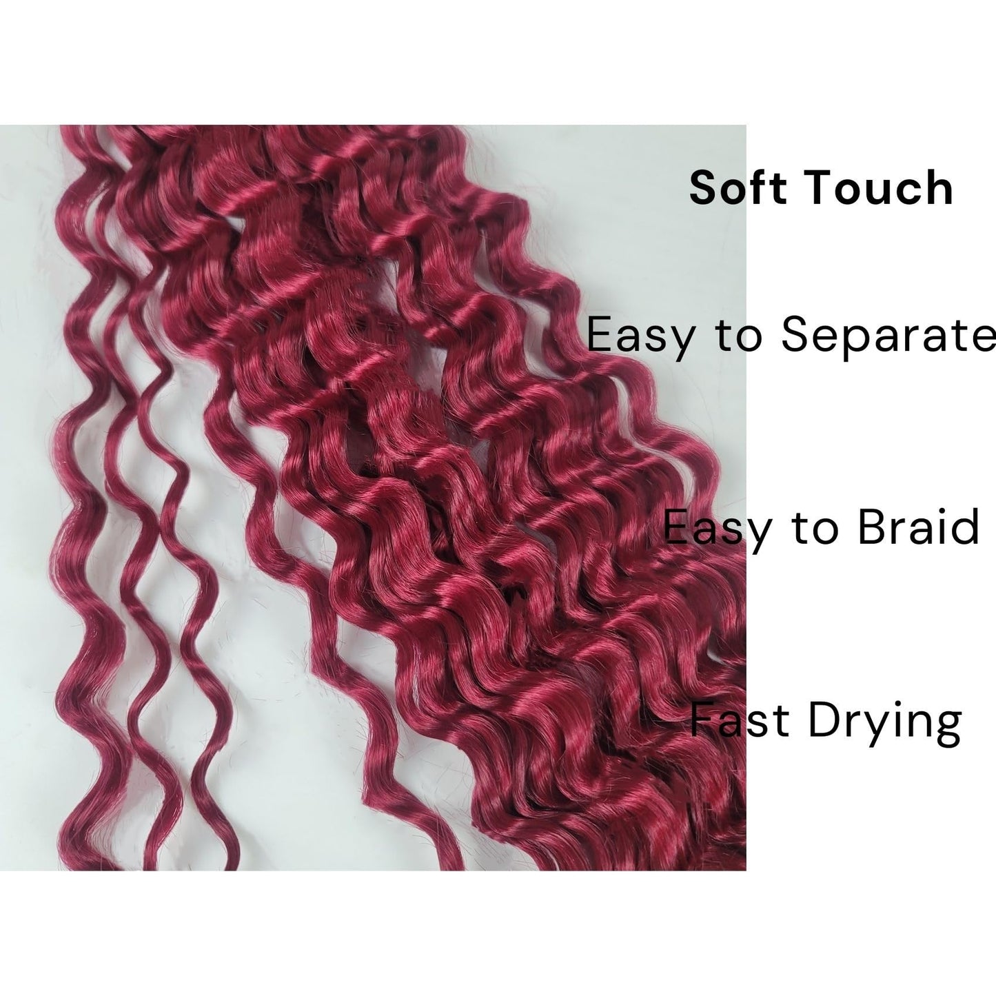Dark Red Braiding Hair Pre stretched for Boho Braids Pre stretched Boho Braiding Hair
