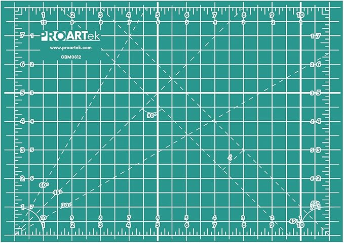 PK00005 Model GBM0812 Series 8.5" x 12" Professional Cutting Mat; Double-Sided Green/Black; Self-Healing; For Graphic Arts, Hobbies, Sewing, Scrapbooking, and other Cutting Projects