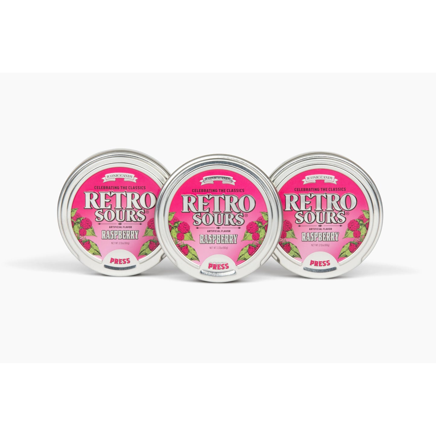 Retro Sours | Hard Tangy Candy | Brought To You By Iconic Candy (3, Raspberry)
