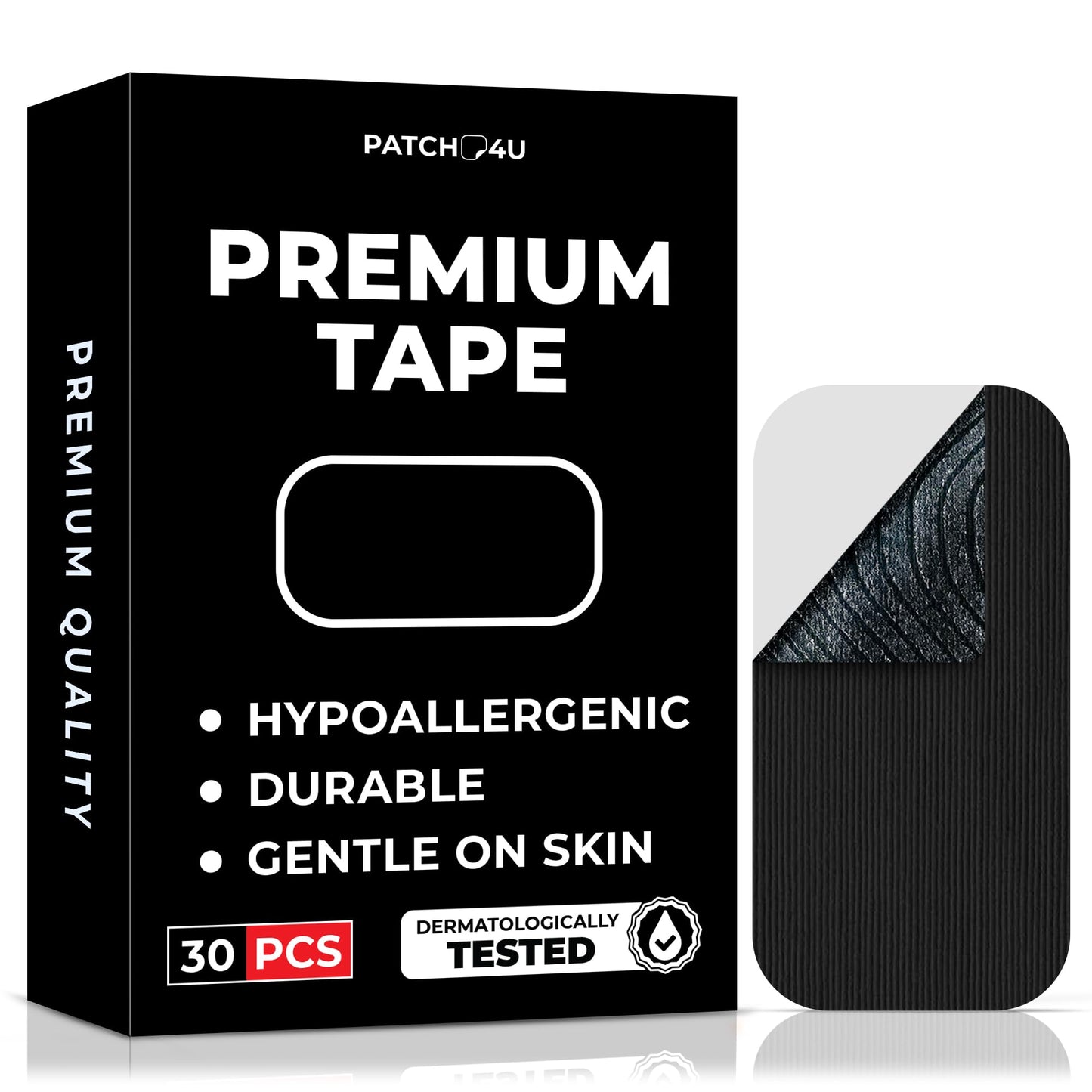 PATCH4U Premium Tape (30 Pack) - Pain Free Removal, Hypoallergenic, Latex Free & Gentle On Skin - Packaging May Vary - Skin Friendly Adhesive Cotton Tape