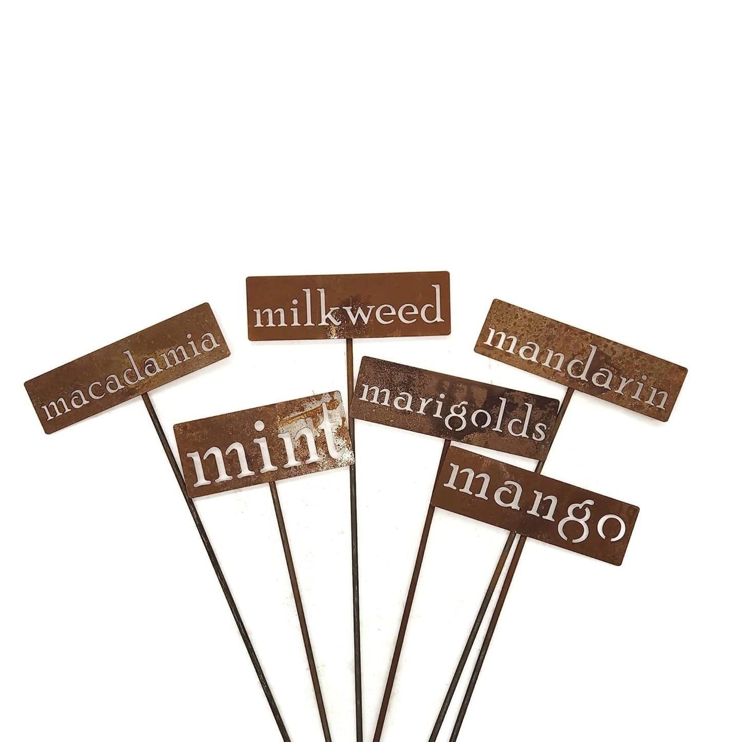 Classic Metal Garden Markers 19 Inches Tall (mandarin, Naturally Rusted)