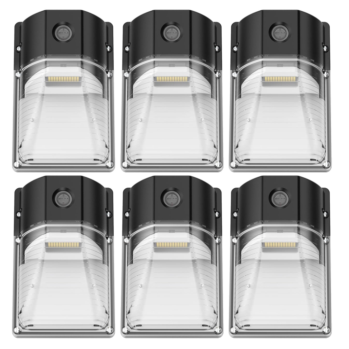 G Gjia 30W Led Wall Pack Light  Dusk To Dawn Outdoor Lighting Sensor  3600Lm  5000K  Led Outdoor Wall Lights  120Vac Ip65 Waterproof Security Flood Light For Commercial  Porch  Garage  Garden  6 Pack