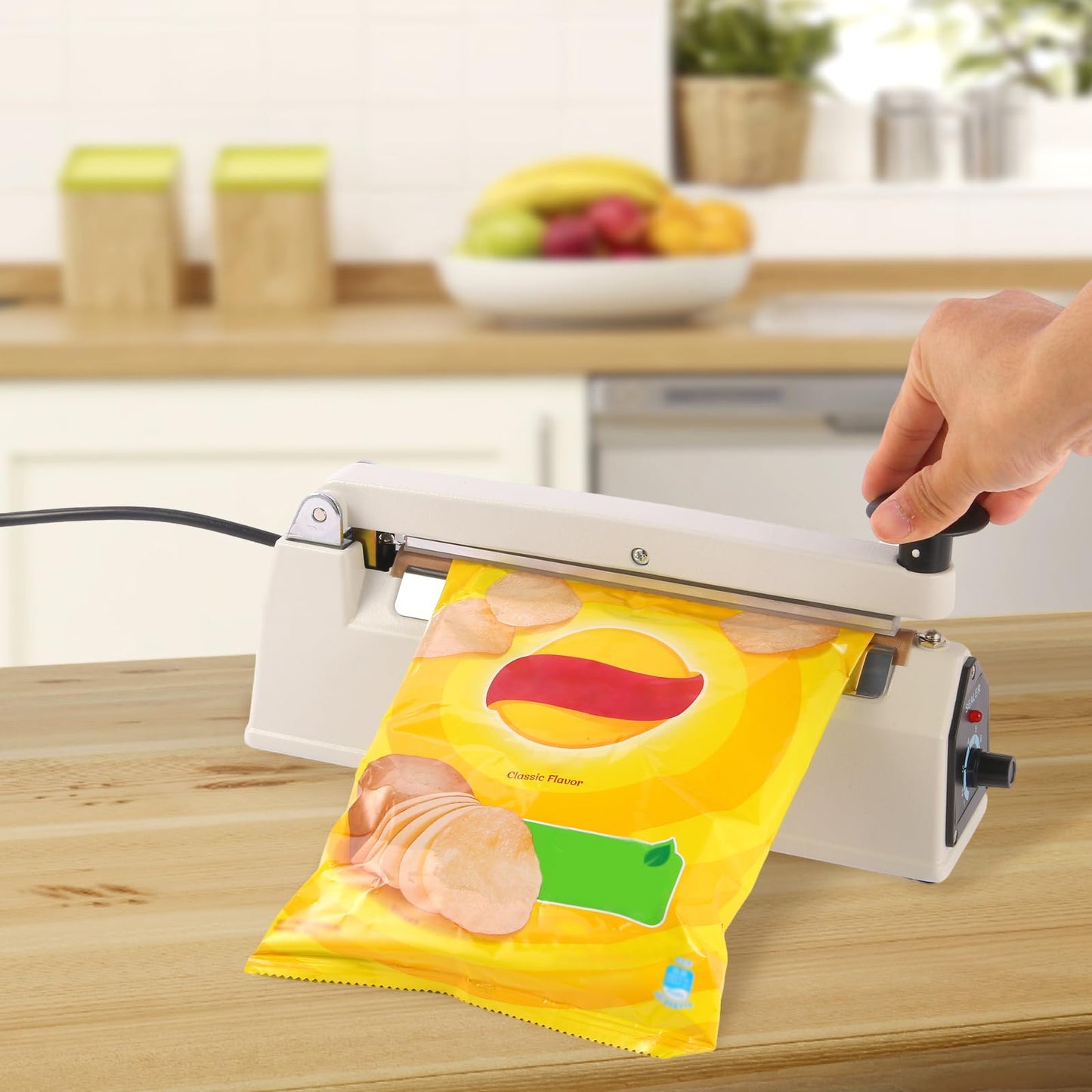 SYAMZZMS Commercial Impulse Sealer 8 Inch – Manual Heat Sealer with 3mm Seal Strip, Aluminum Build for PE/PP Bags – Compact & Portable Heavy Duty Bag Sealer