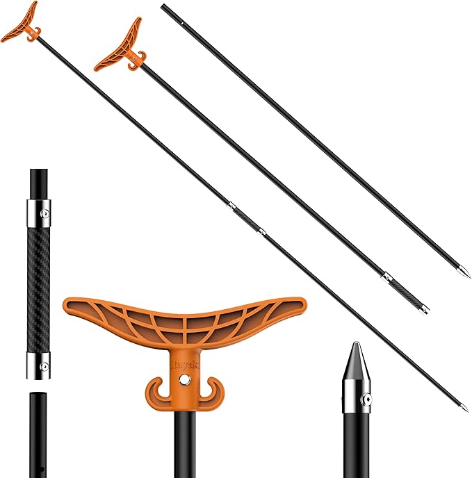 itayak 8.63'/12.3' Shallow Water Anchor Pole with T-Handle, High Strength Fiberglass Reinforced Polyamide66, Mud Anchor Po...