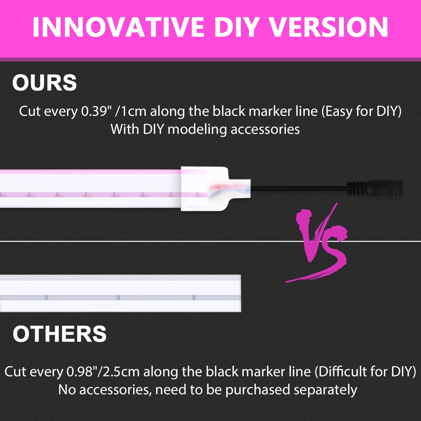 Lamomo LED Neon Flex Strip, 16.4ft Pink Waterproof Silicone Light for Indoor/Outdoor Decoration
