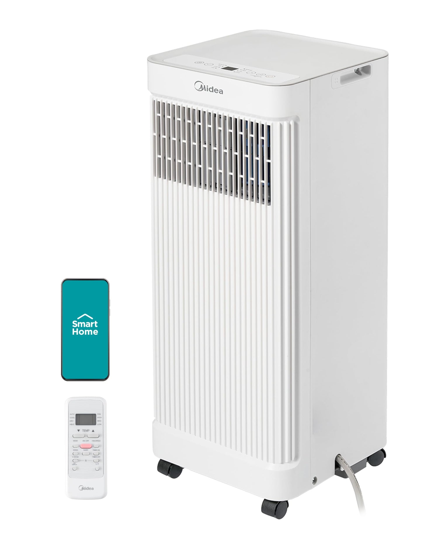 Midea 8,500 Btu Ashrae (5,000 Btu Sacc) Portable Air Conditioner Smart Control, Cools Up To 150 Sq. Ft., With Dehumidifier & Fan