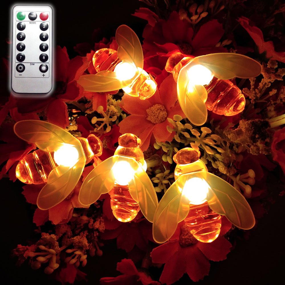 Dreamworth Remote String Lights, 20 LED Fairy Lights, 7.5Ft, Battery Operated, Warm White, Model LT0052NW