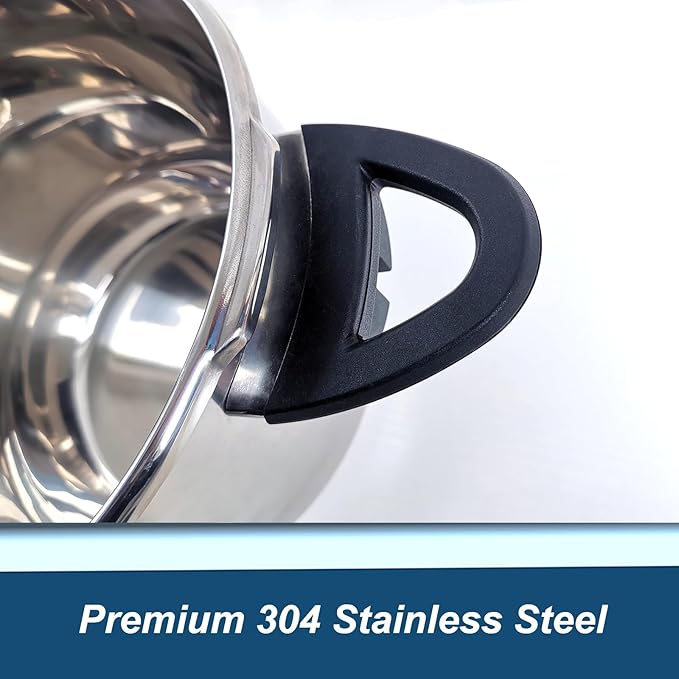 XINFU Heavy Duty 304 Stainless Steel Pressure Cooker 10.6 Quart for Big Family, Standard & Fast Mode, Multi-Safety, Even-Heat Patented Base, Compatible with Gas, Electric, Ceramic and Induction Stoves