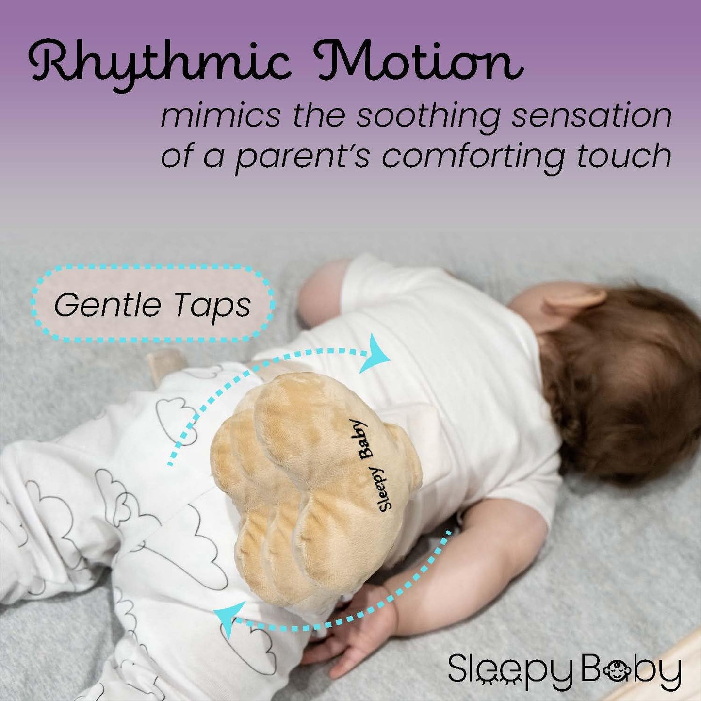 Sleepy Baby Shh White Noise Machine with Gentle Rhythmic Tapping | Mimics Parents Soothing Touch | Adjustable Speeds & Belt | Helps Reduce Constant Holding and Rocking