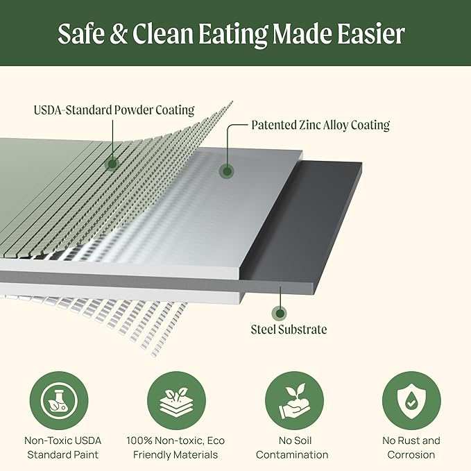 Vego garden 32" Extra Tall Raised Garden Bed Kits, 6 in 1 Modular Raised Planter Box for Vegetables Flowers Fruits Oval Metal Raised Garden-Olive Green