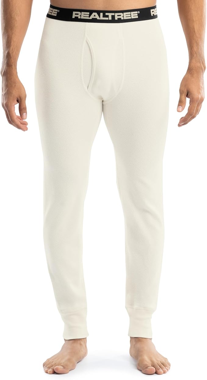 Realtree Mens Heavyweight Cotton Polyester Thermal Long Johns Underwear Bottom