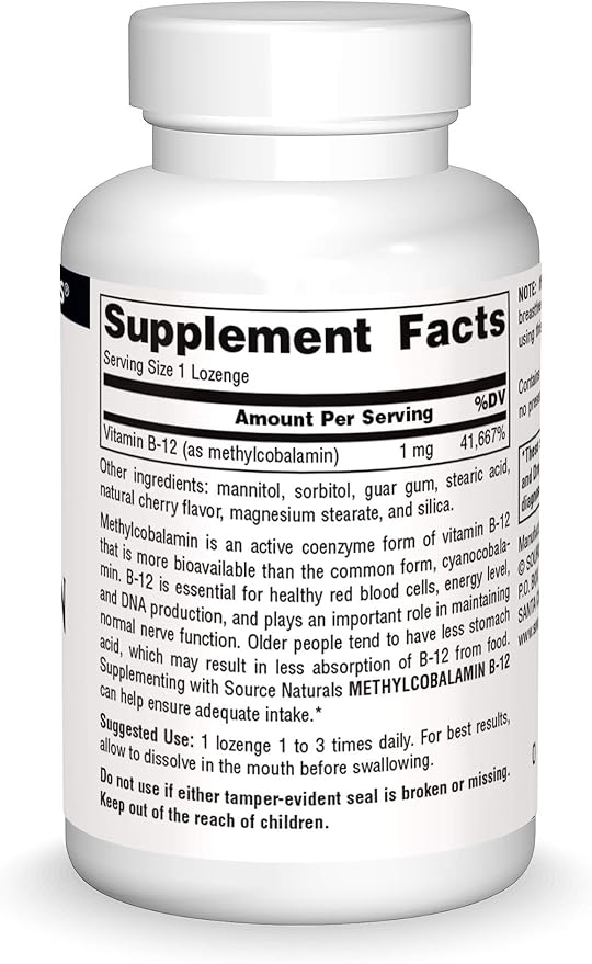 Source Naturals B 12 60 Tb Methylcobalamin - 60 CT