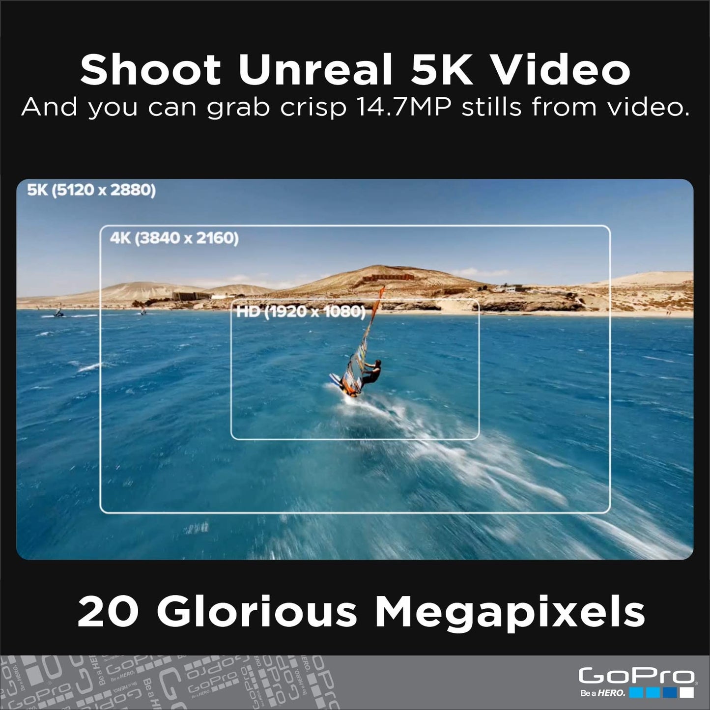 GoPro HERO9 Black Action Camera - 5K Ultra HD, 20MP, Waterproof, Front LCD, Touch Screen, Model CHDNH-B32