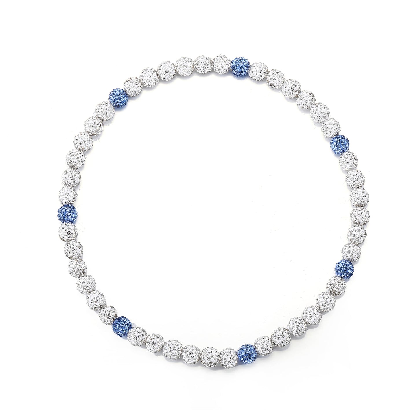 HSWYFCJY Baseball Beaded Chain Necklace for Men Women, Rhinestone Discoball Drip Accessories White Blue Baseball Necklaces Gifts