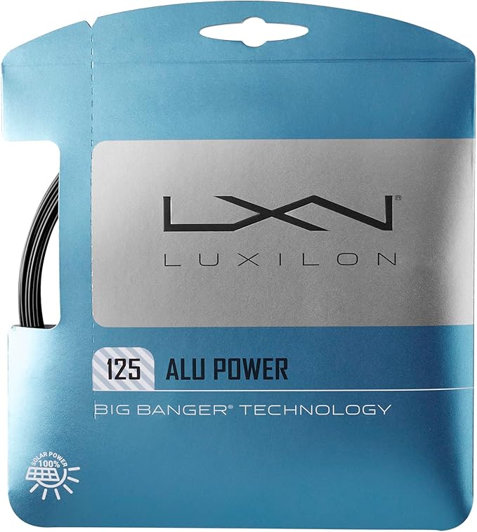 WILSON Luxilon ALU Power Black 125 Tennis String - Set, Black
