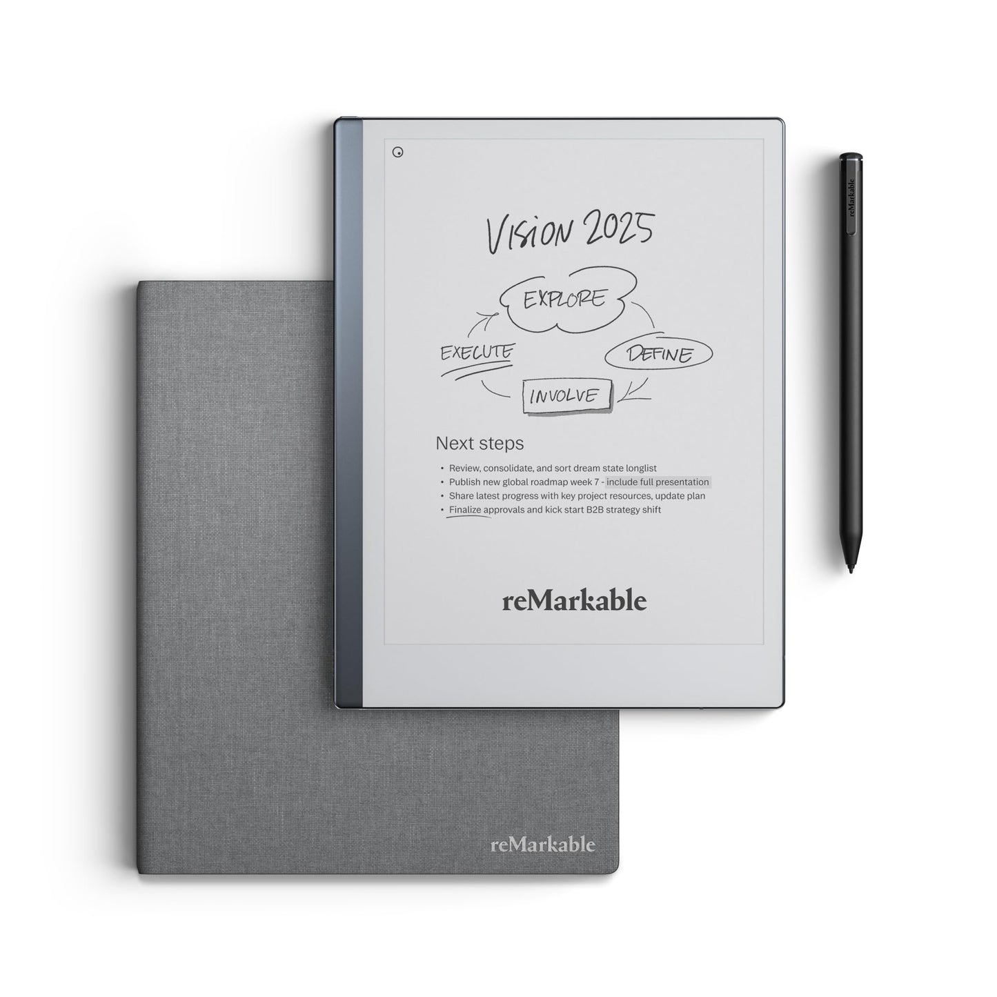 reMarkable Essentials Bundle - Gray | reMarkable 2 Paper Tablet | Includes Black and White 10.3    Writing Tablet, Marker Plus P