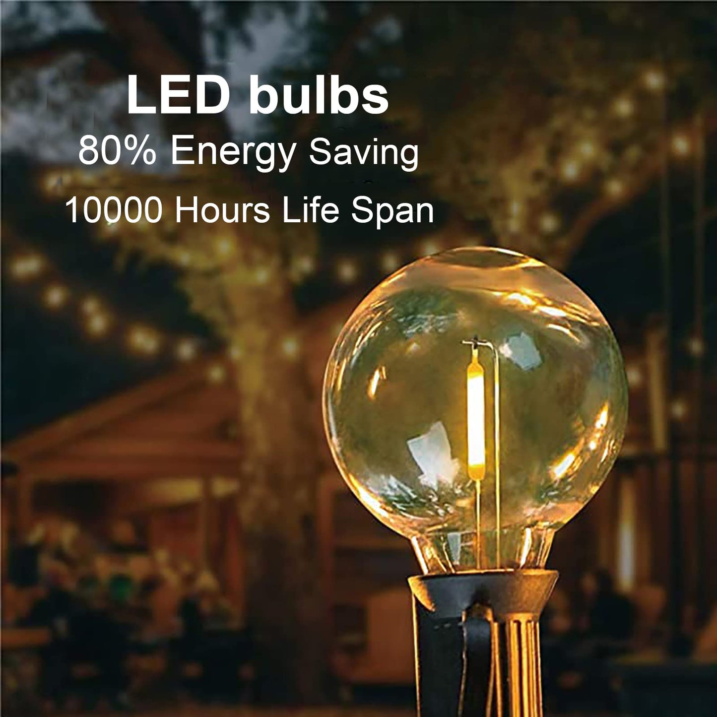 CHYParty G40 LED Globe Bulbs, Dimmable E12 Candelabra Base, Shatterproof, Warm White, 25 Pack