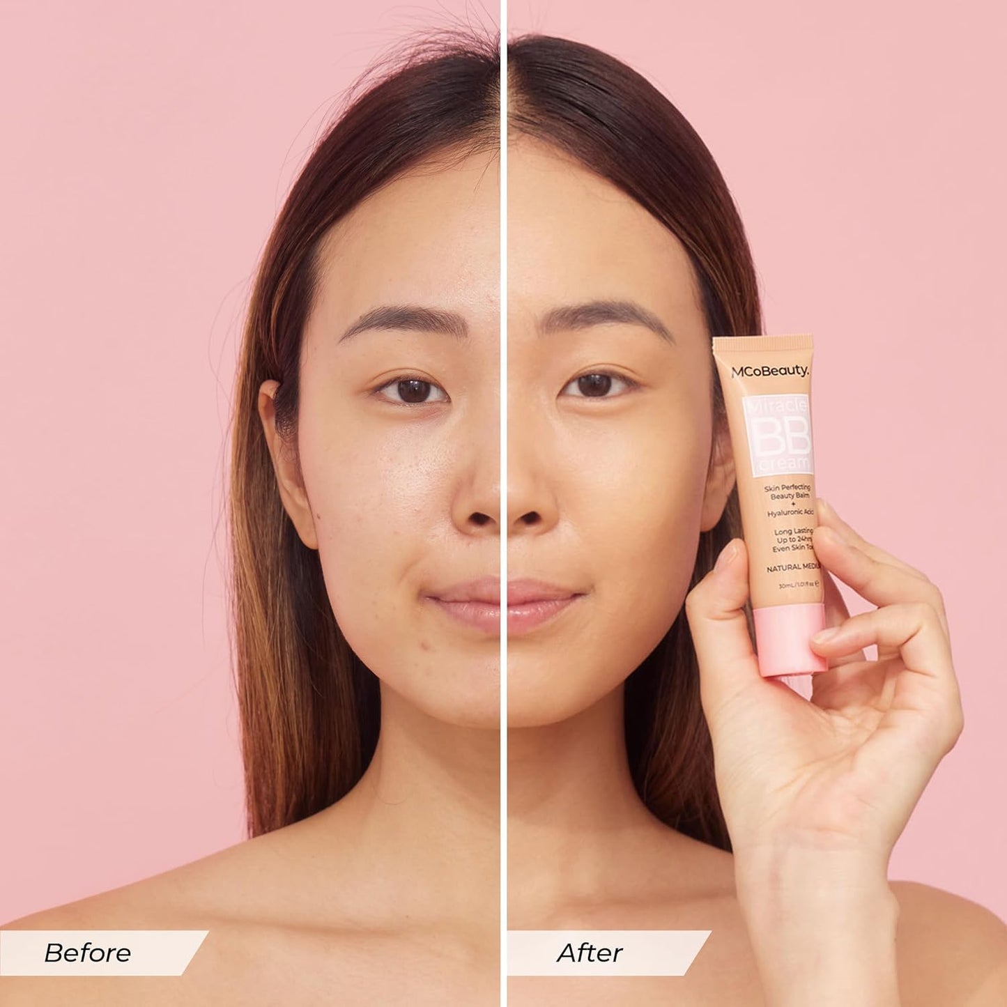 MCoBeauty Miracle BB Cream, Medium Beige, Skin-Perfecting Coverage for Effortless Beauty, Vegan, Cruelty Free Cosmetics