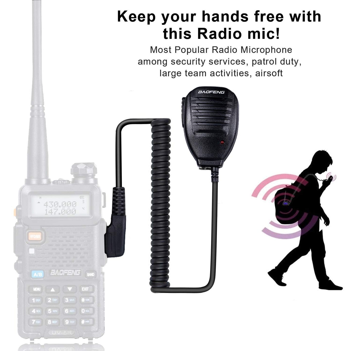 BaoFeng UV-5R 8 Watt Ham Radio BaoFeng Radio with Extra 1800mAh Battery and 771 Antenna Dual Band Ham Radio Handheld Includes Full Kit Walkie Talkie